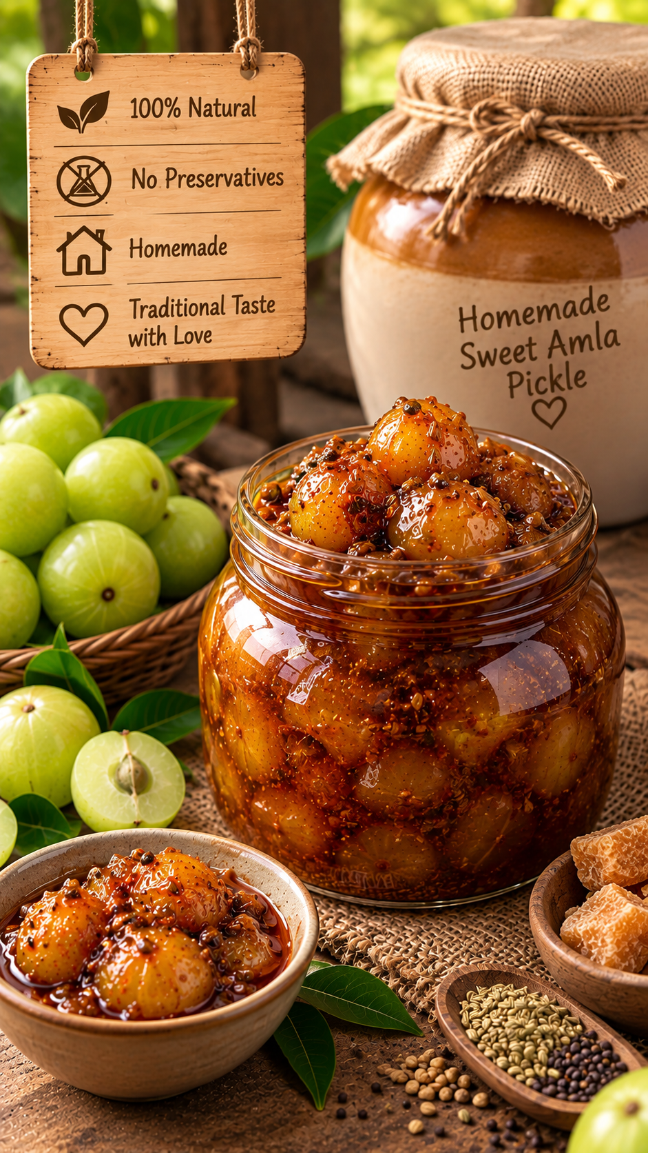Sweet Amla Pickle (Loncha)