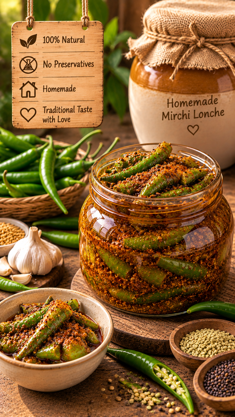 Mirchi Pickle (Loncha)