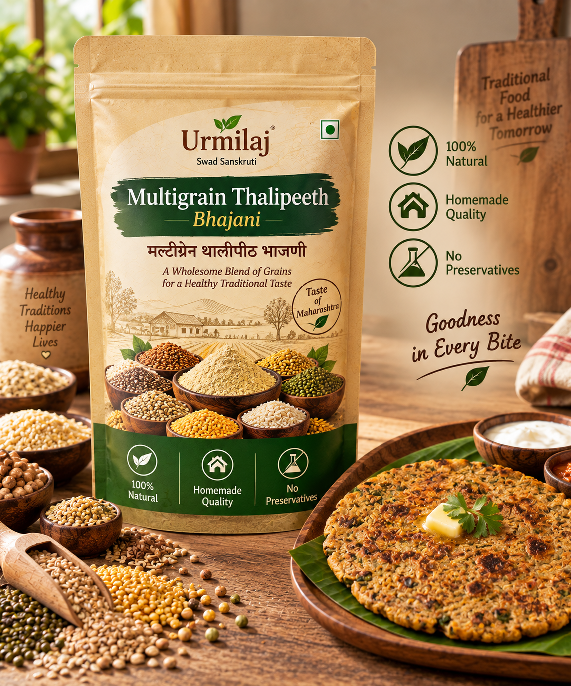 Traditional Multigrain Thalipeeth Bhajani