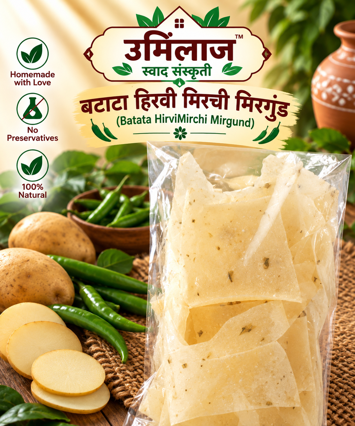 Batata HirviMirchi Mirgund