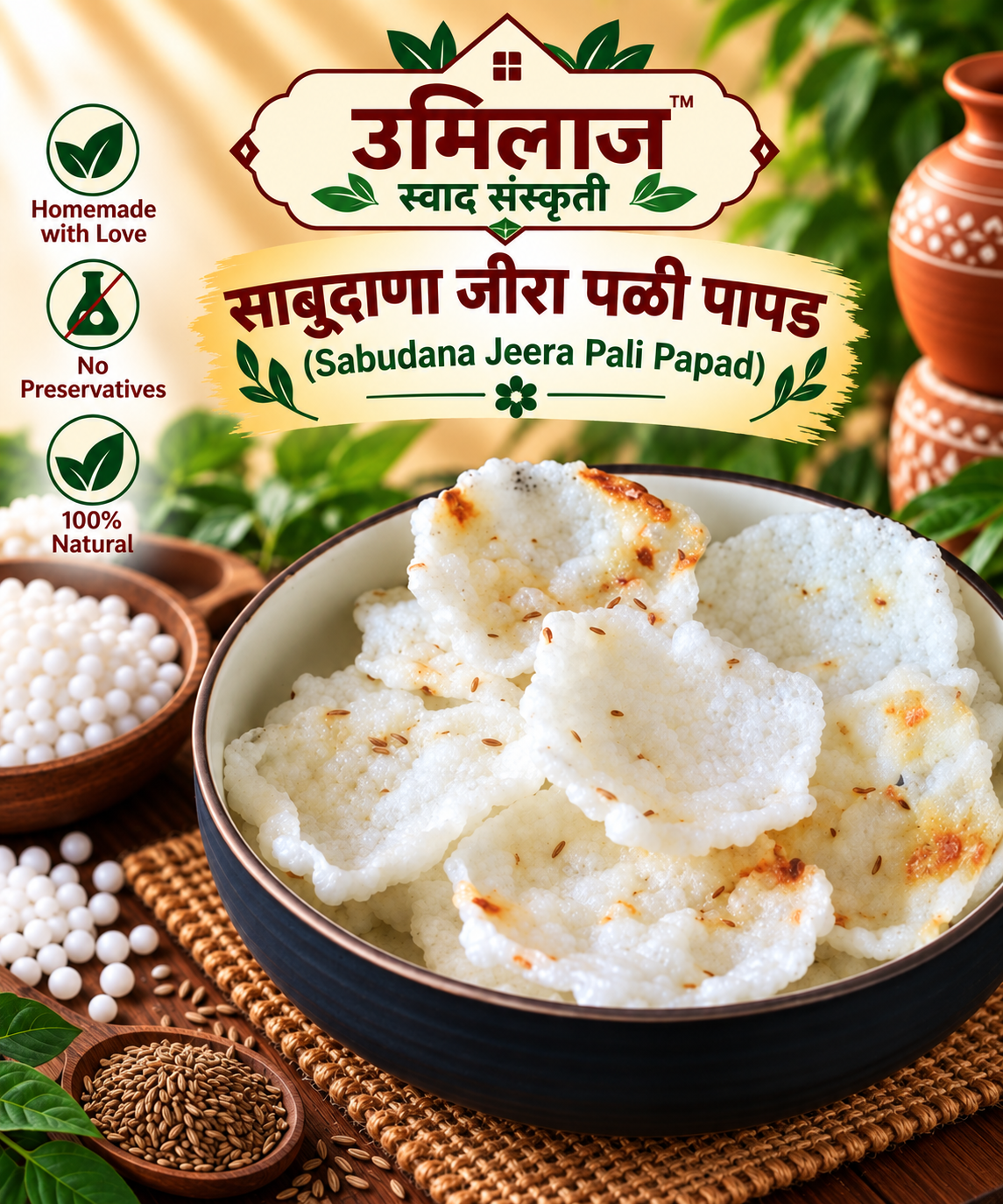 Sabudana Jeera Pali Papad